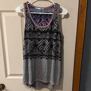 Maurices Gray and Black Geometric Tank Top